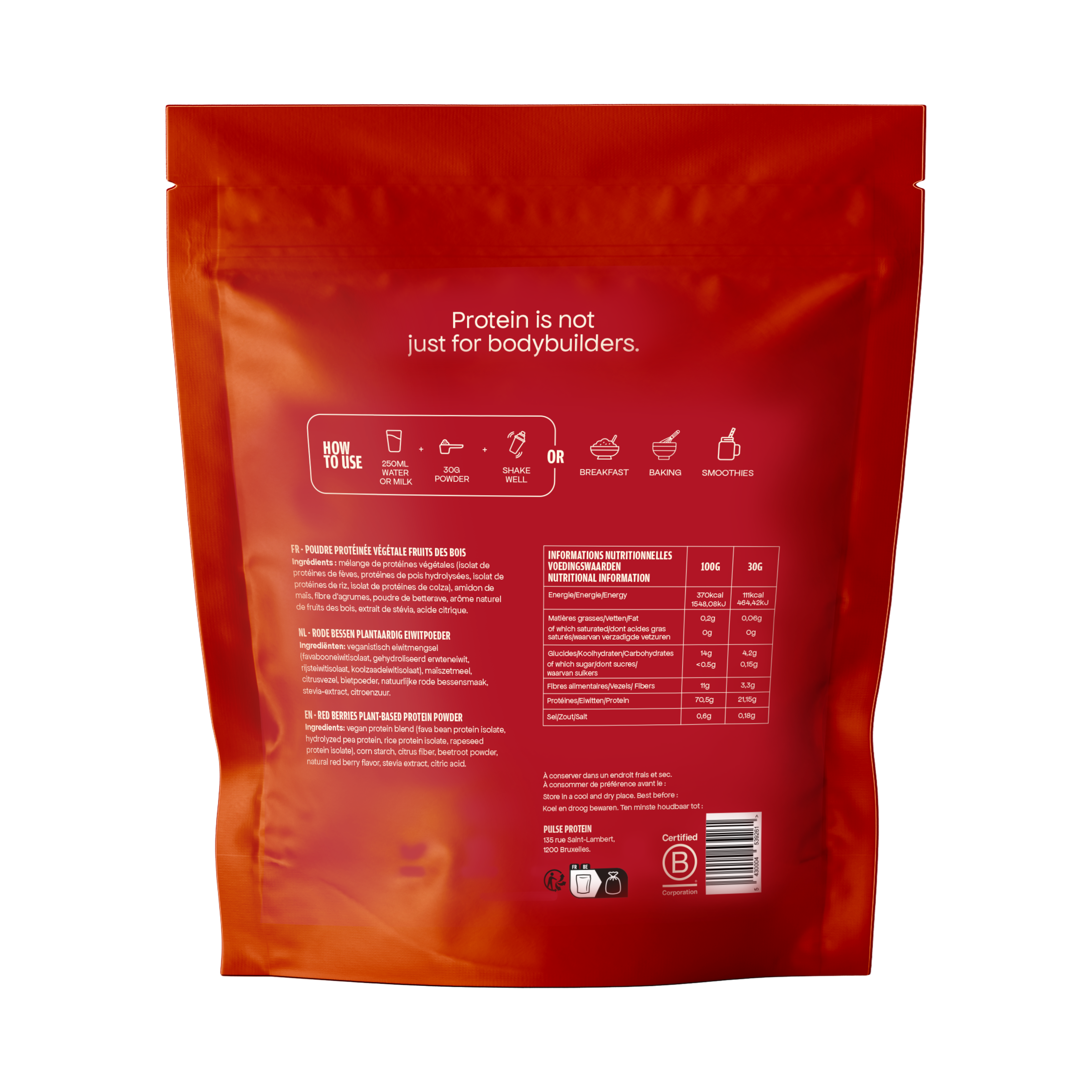Pulse Protein Protein Powder Proteine Frutti Rossi 750g