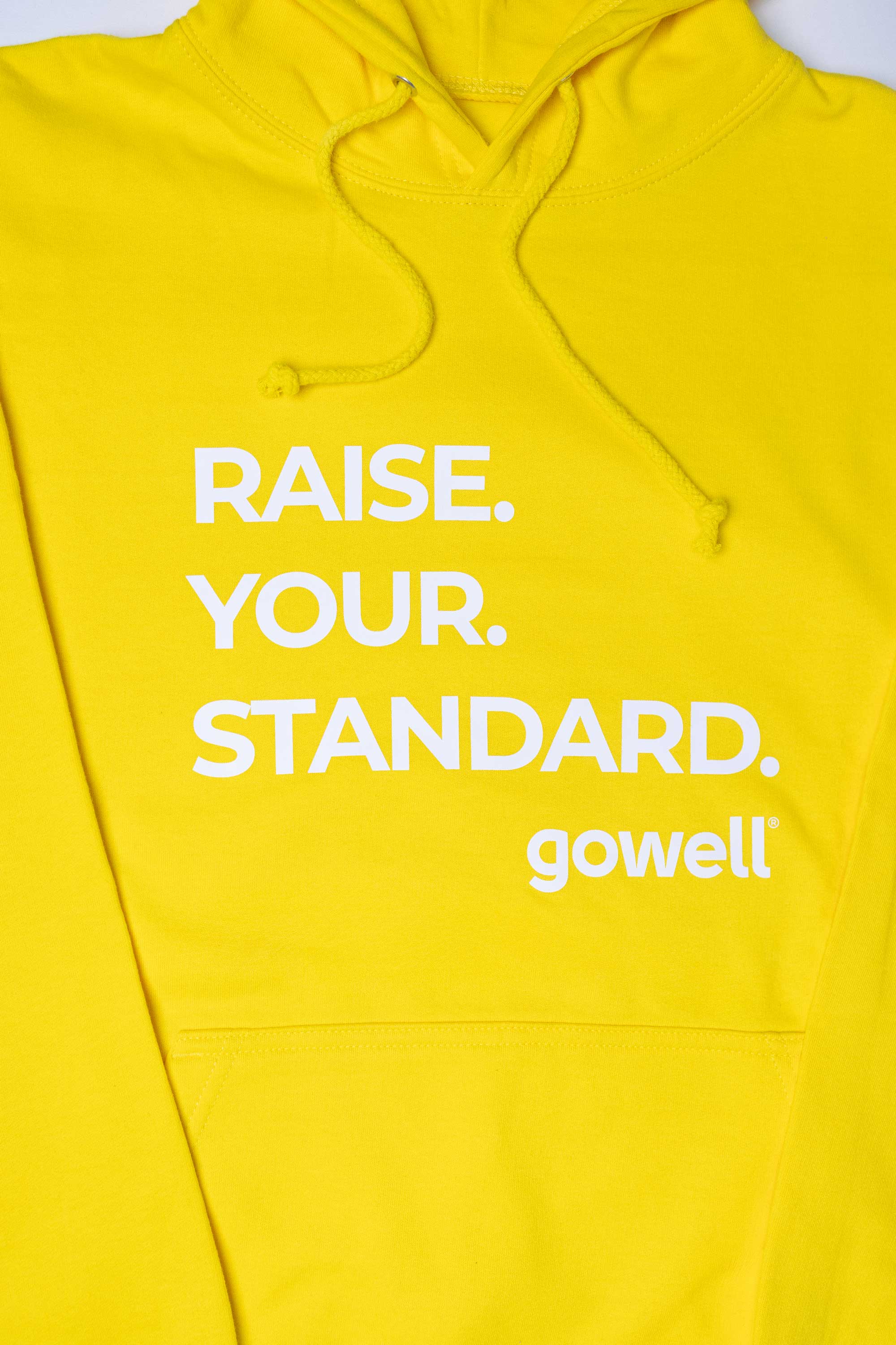 Gowell Hoodies felpa con cappuccio gialla cotone unisex Raise Your Standard