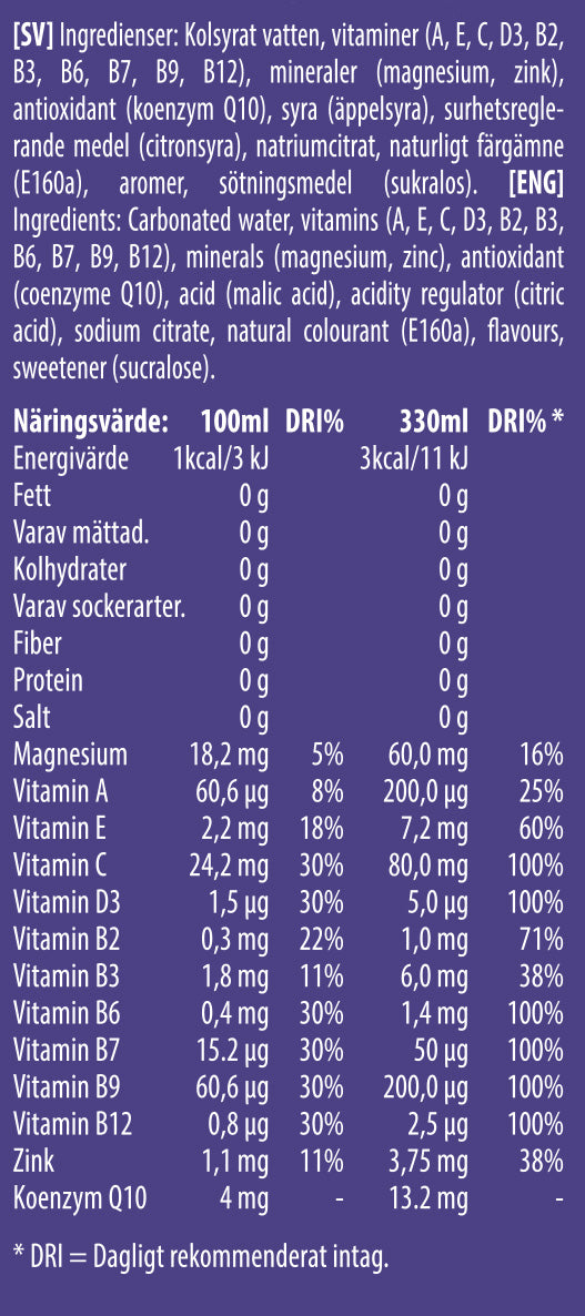 Gowell Funktionsdrycker Blackcurrants Blueberry bevanda 24x33cl