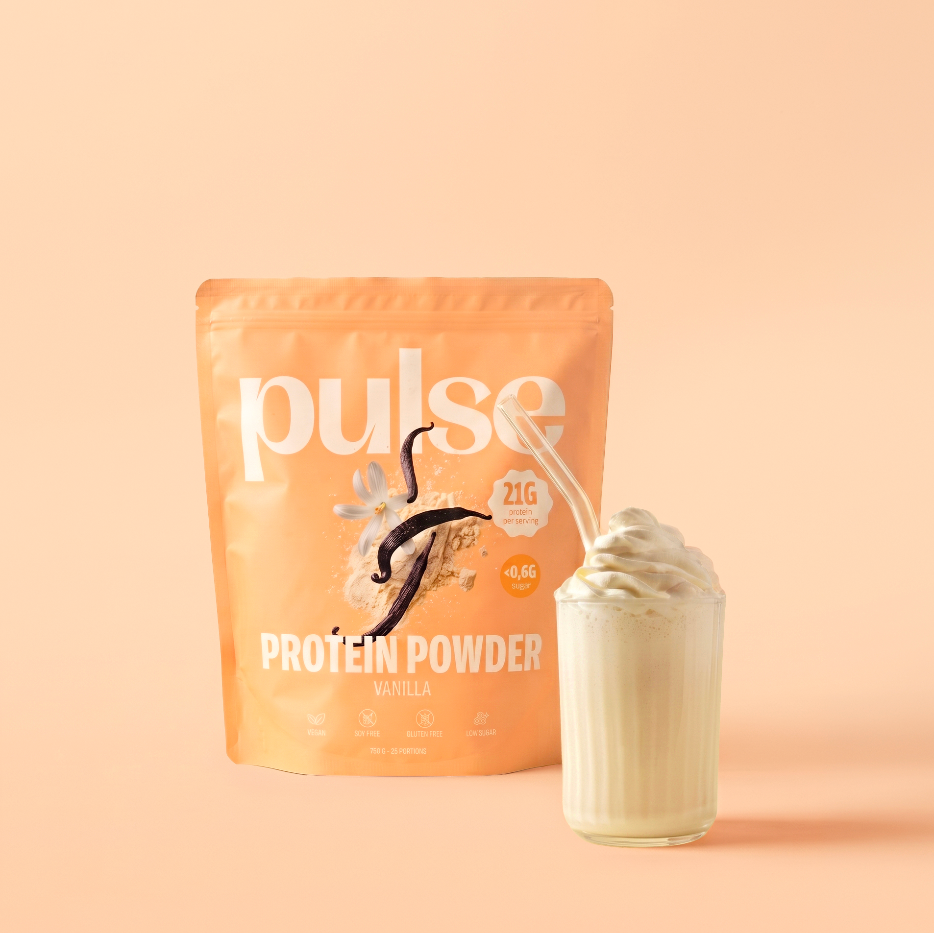 Pulse Protein Protein Powder Proteine Vaniglia 750g Vegane