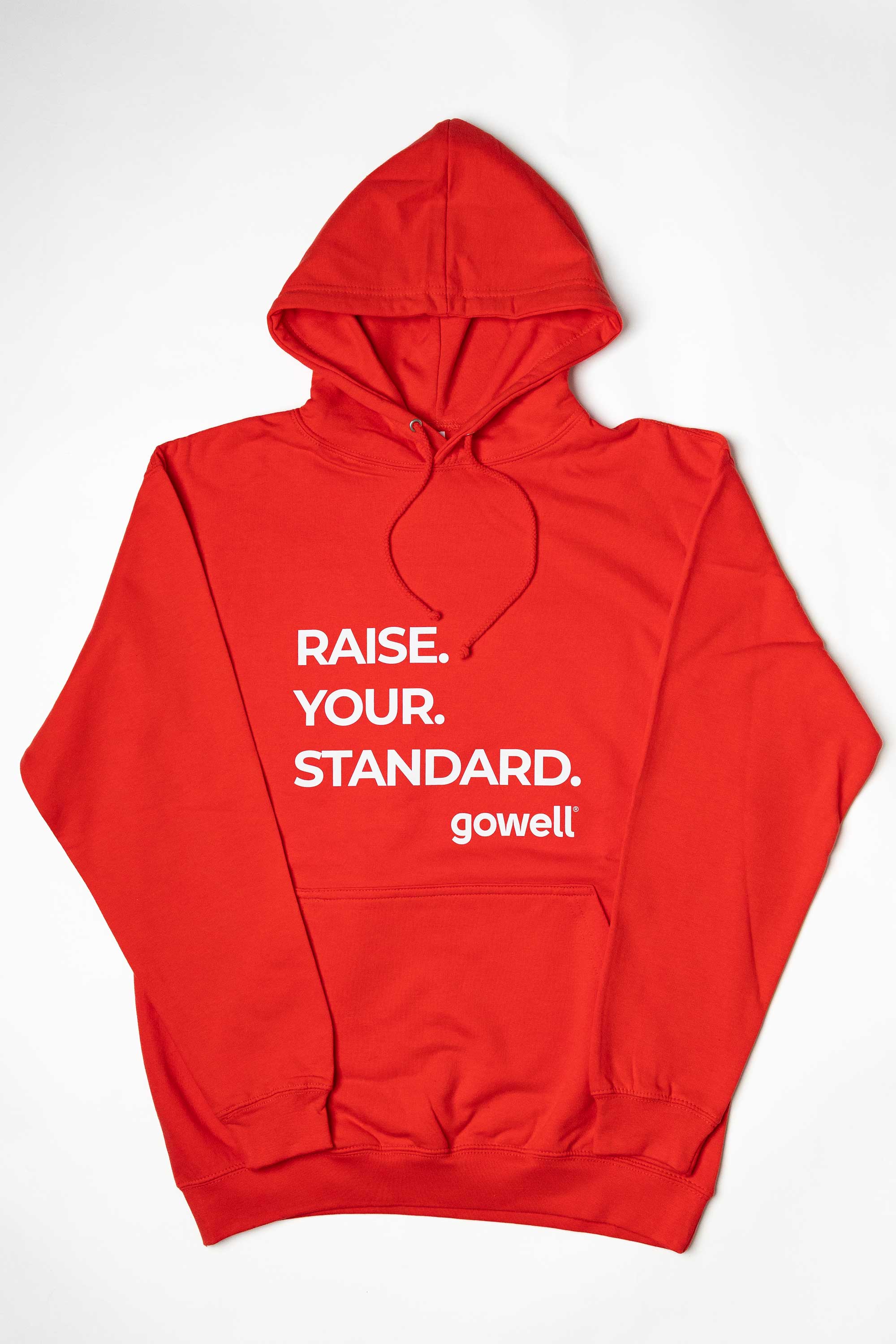 Gowell Hoodies felpa con cappuccio rossa cotone unisex Raise Your Standard