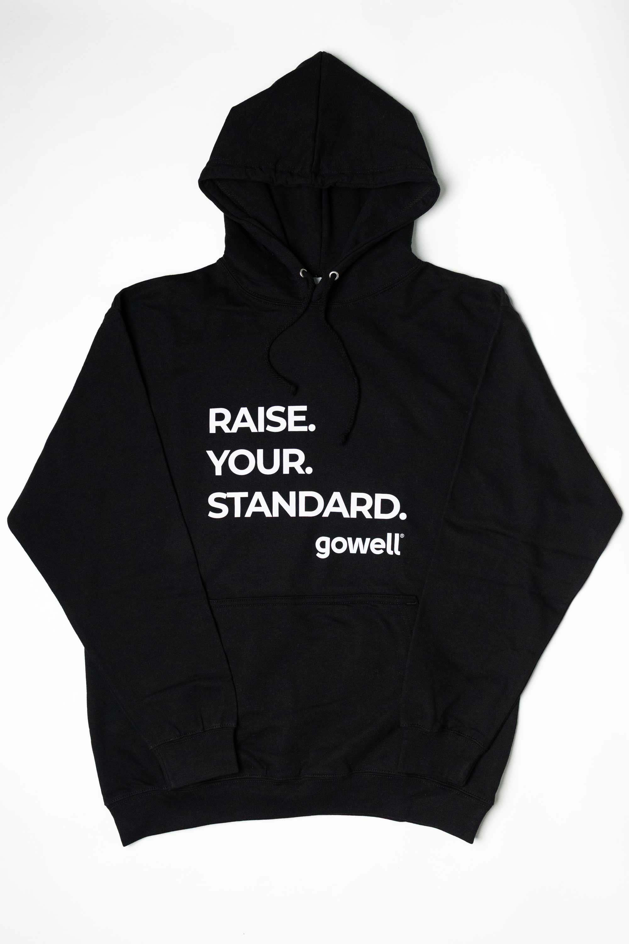 Gowell Hoodies felpa con cappuccio nera cotone unisex Raise Your Standard