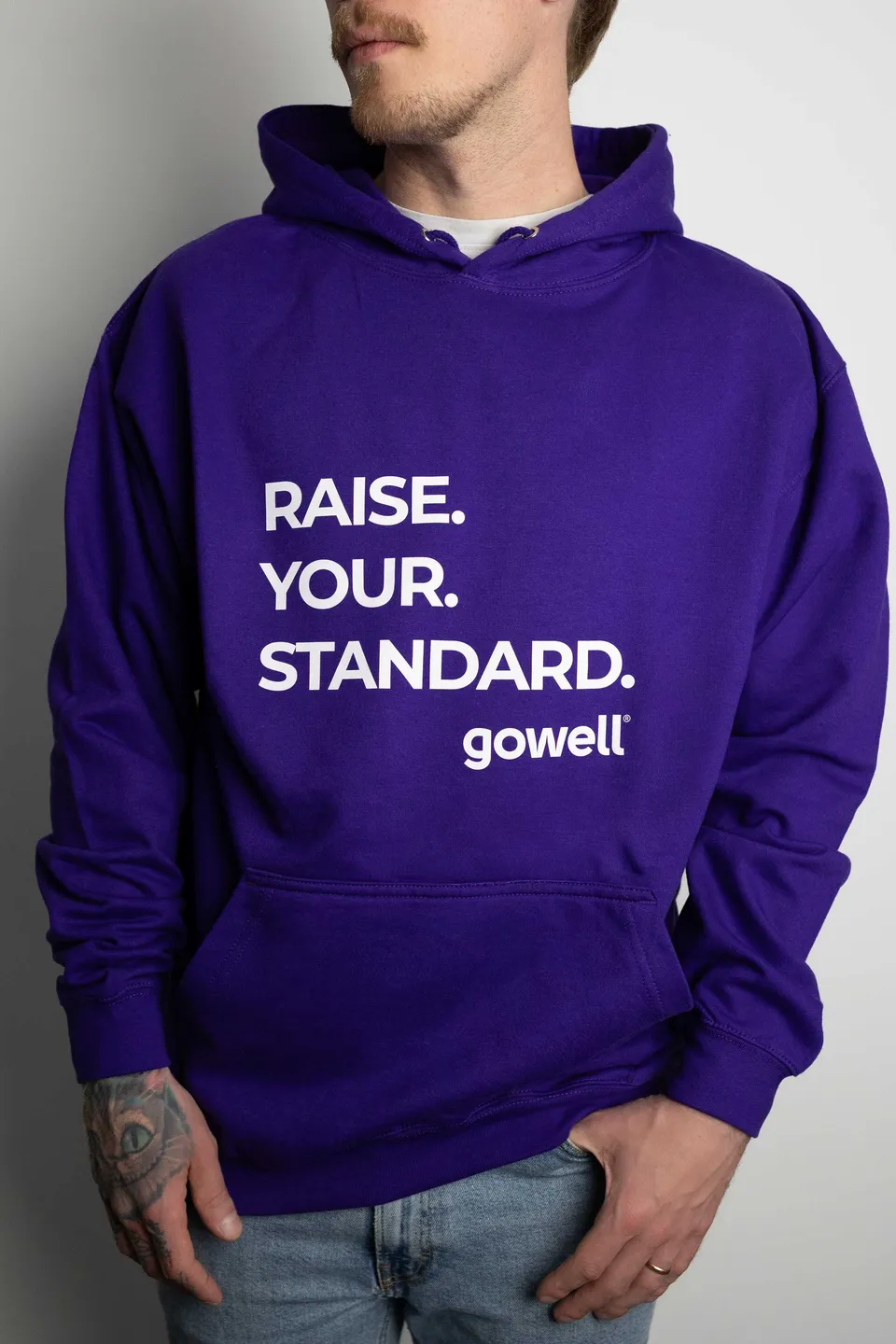 Gowell Hoodies felpa con cappuccio lilla cotone unisex