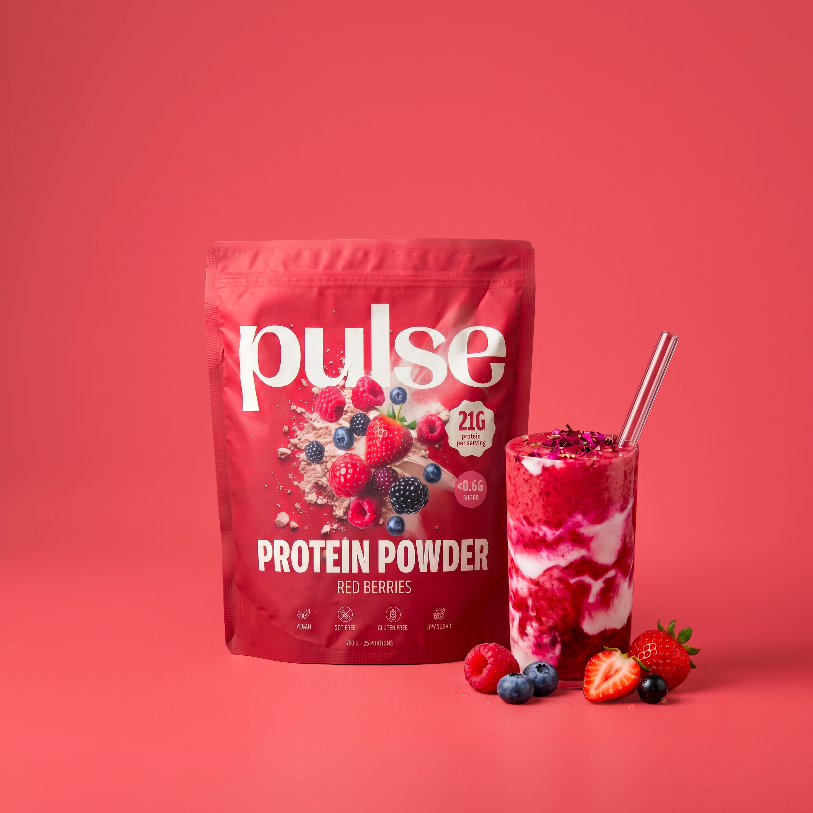 Pulse Protein Protein Powder Proteine Frutti Rossi 750g