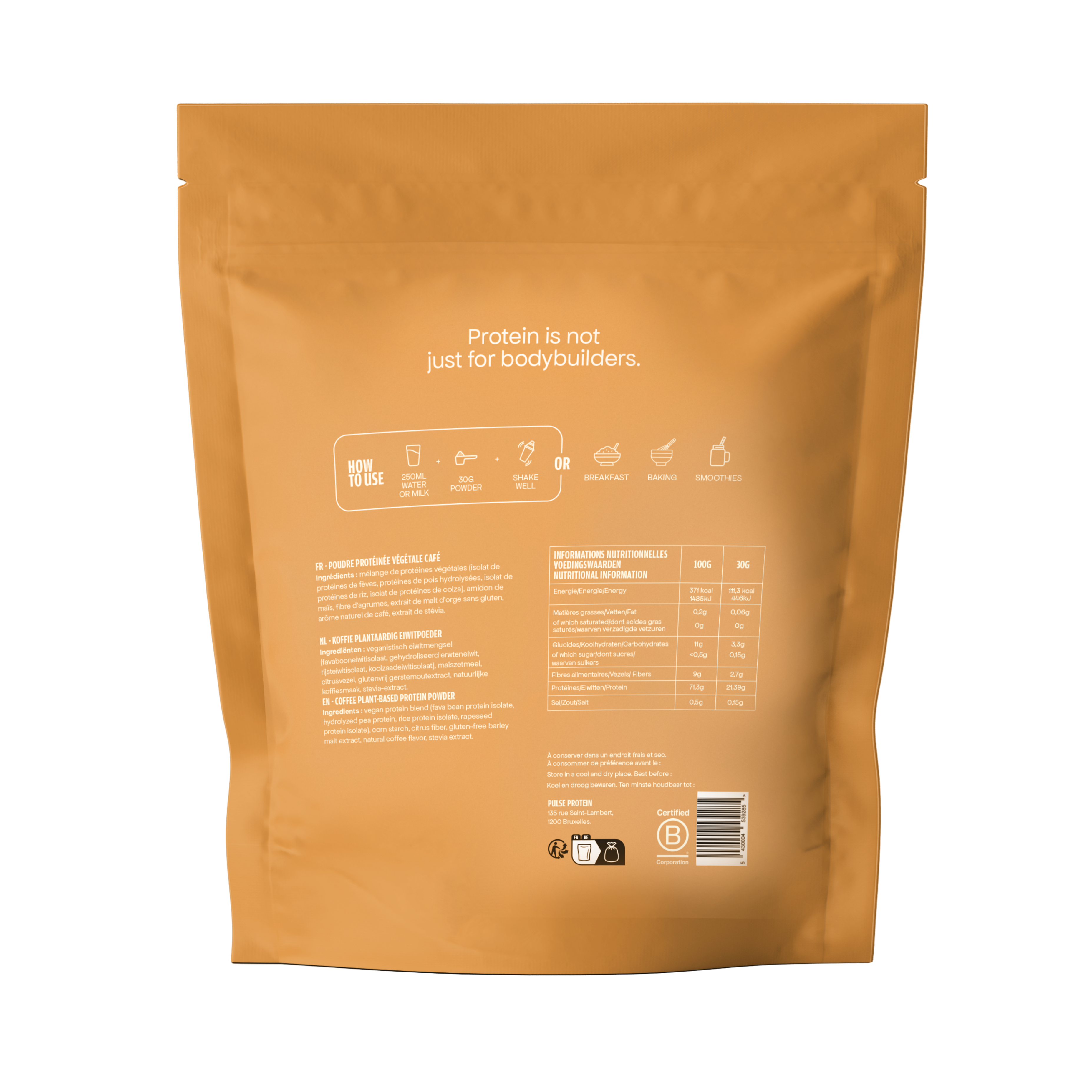 Pulse Protein Protein Powder Proteine Caffè 750g Vegane