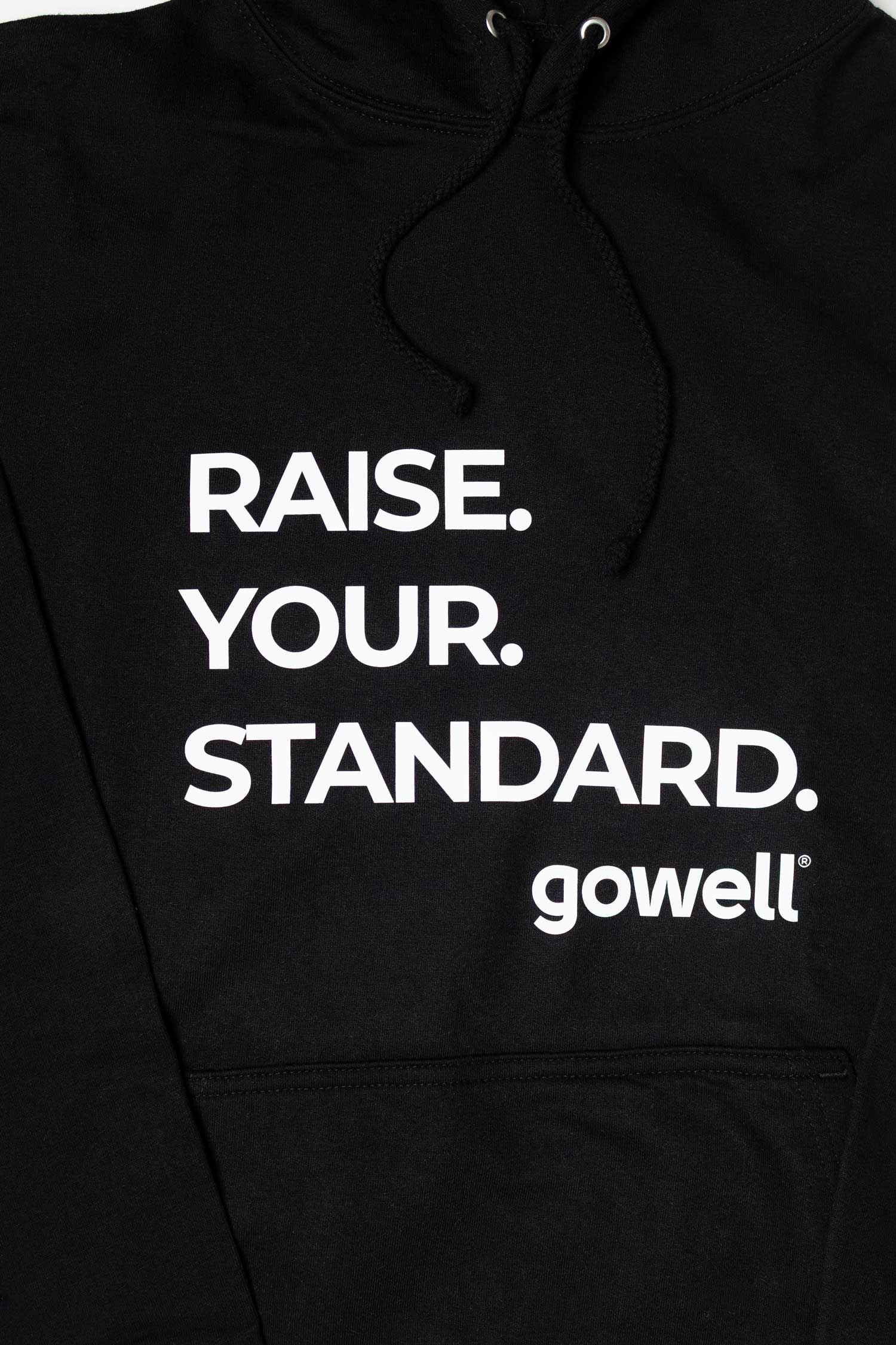Gowell Hoodies felpa con cappuccio nera cotone unisex Raise Your Standard