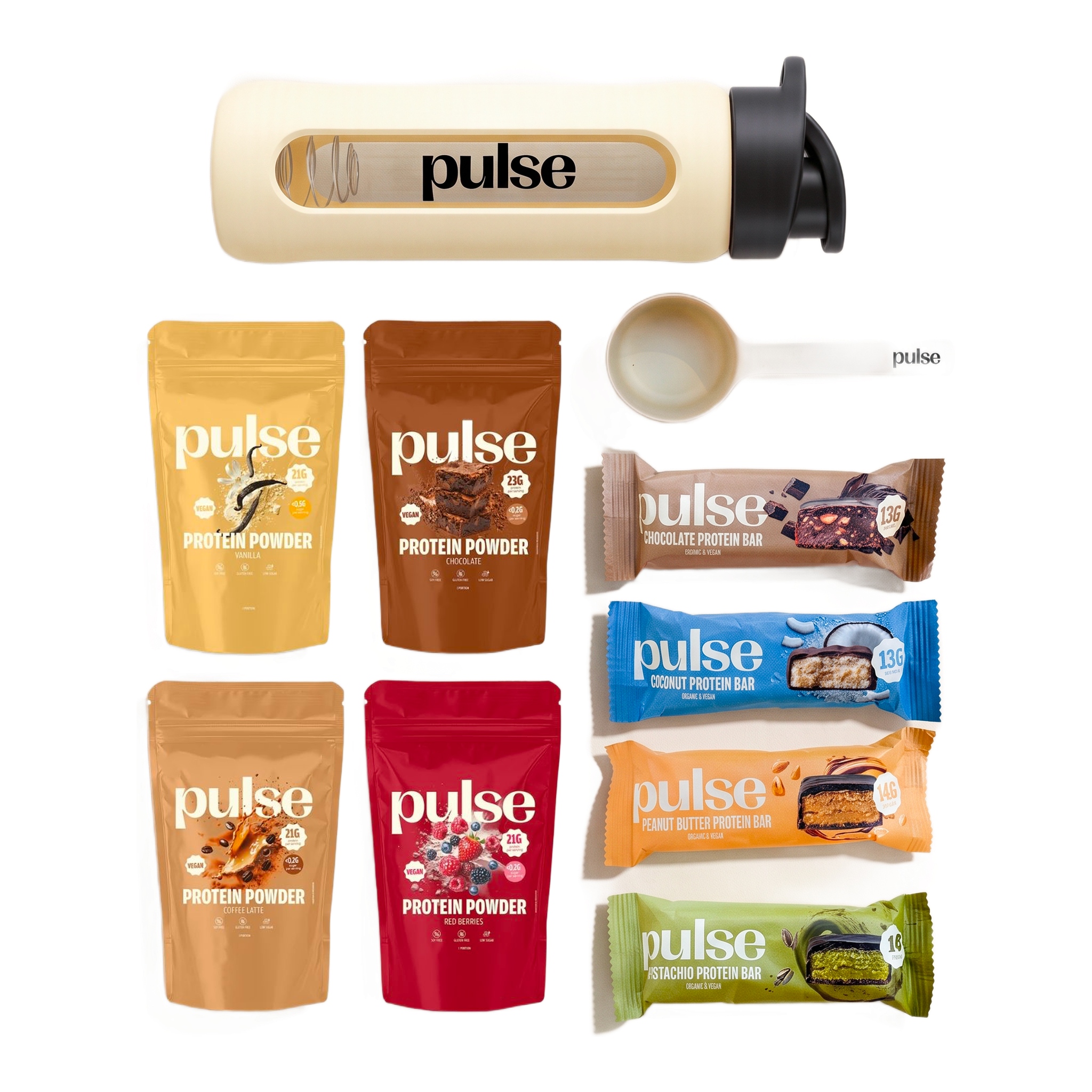 Pulse Packs Starter Pack kit proteico vegano con shaker