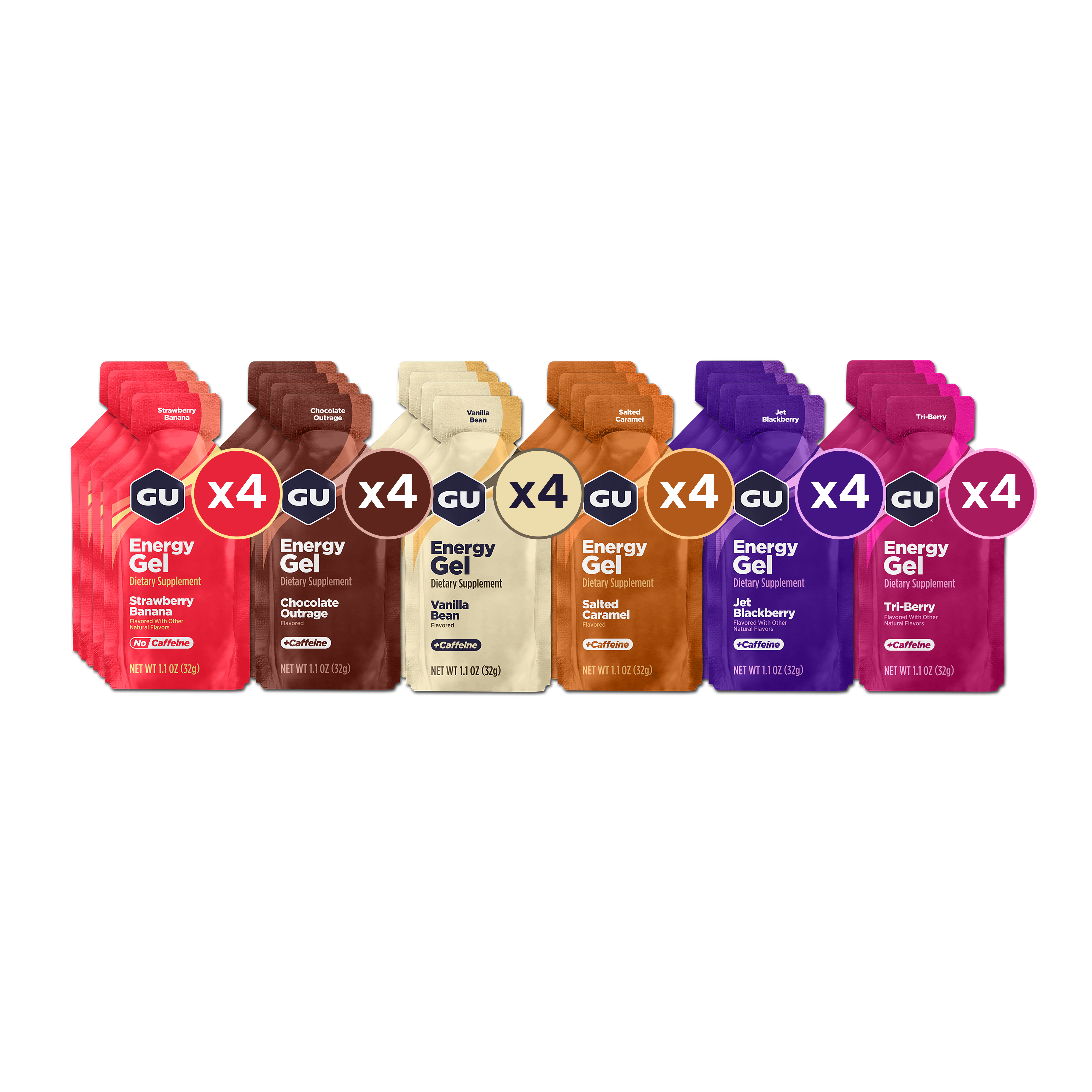GU Original Energy Gel Tri-Berry Box 24 gel energetico carboidrati