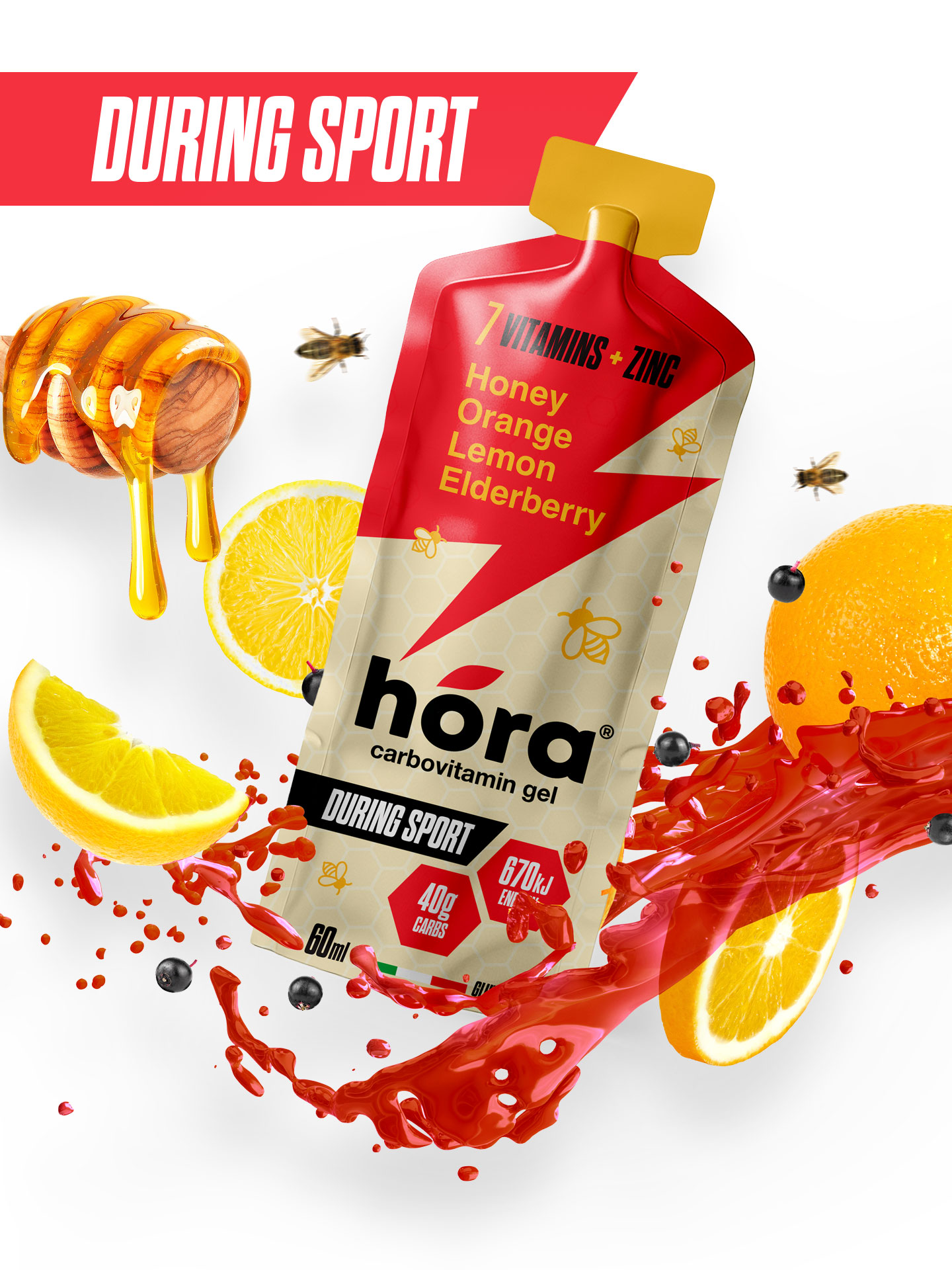 Hora Carbovitamin Gel energetico box 24 bustine 40 g carboidrati