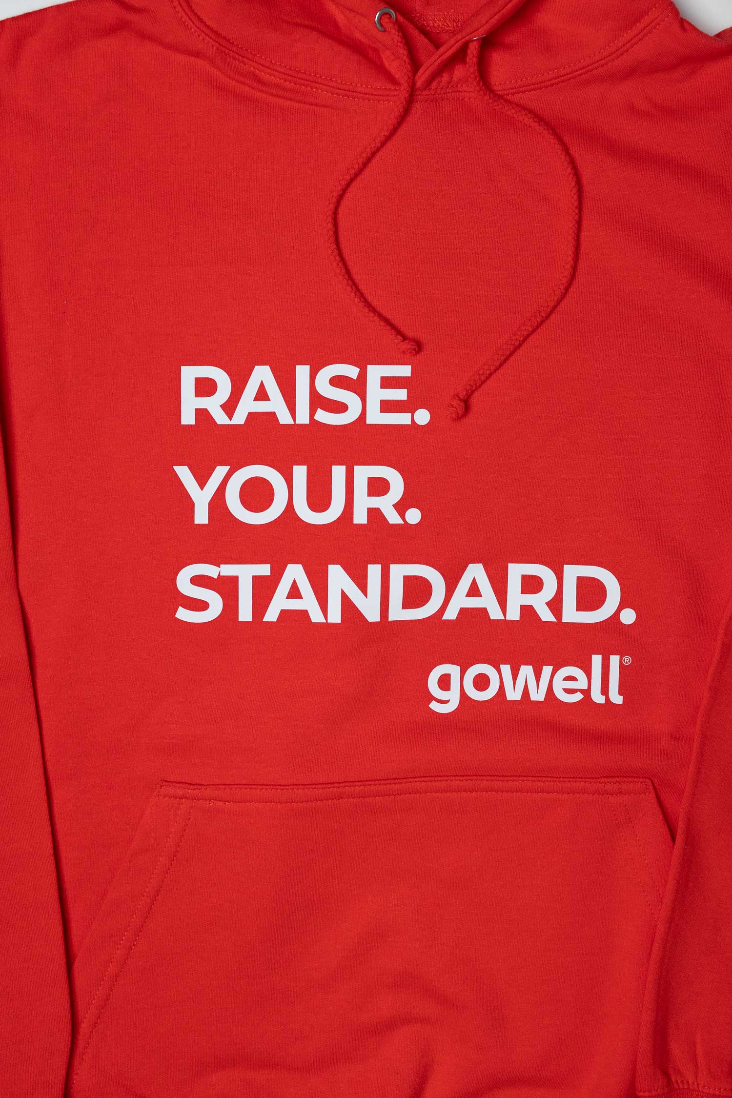 Gowell Hoodies felpa con cappuccio rossa cotone unisex Raise Your Standard