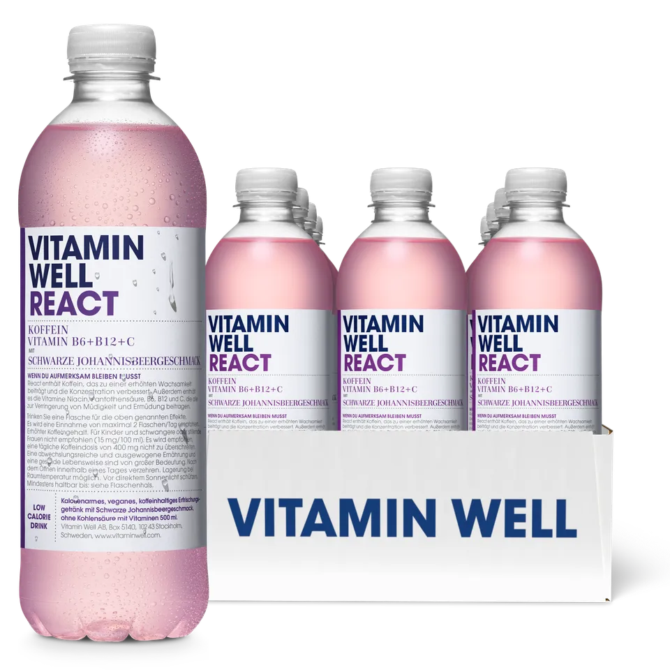 Vitamin Well React bevanda con caffeina 75 mg