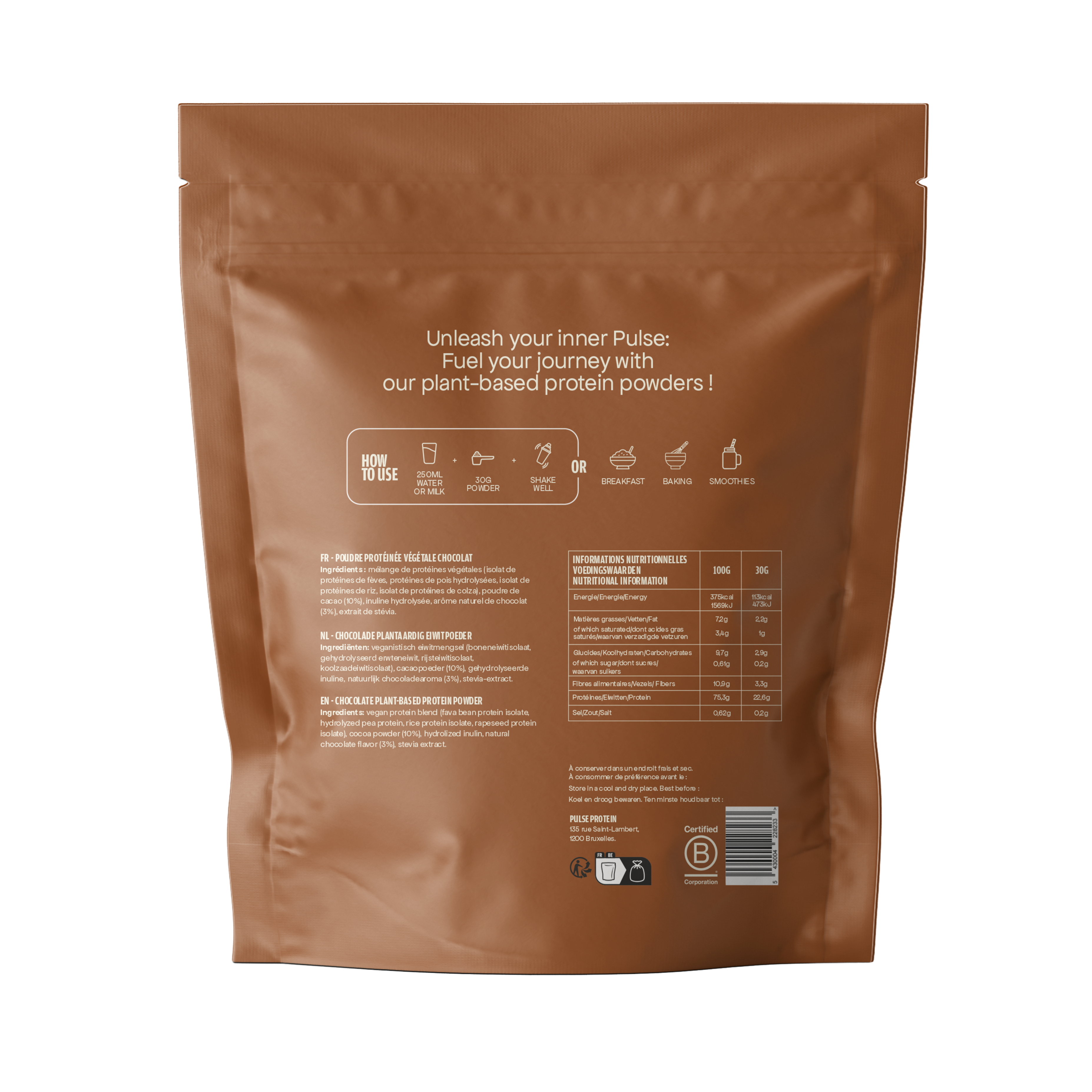 Pulse Protein Protein Powder Proteine Cioccolato 750g Vegane