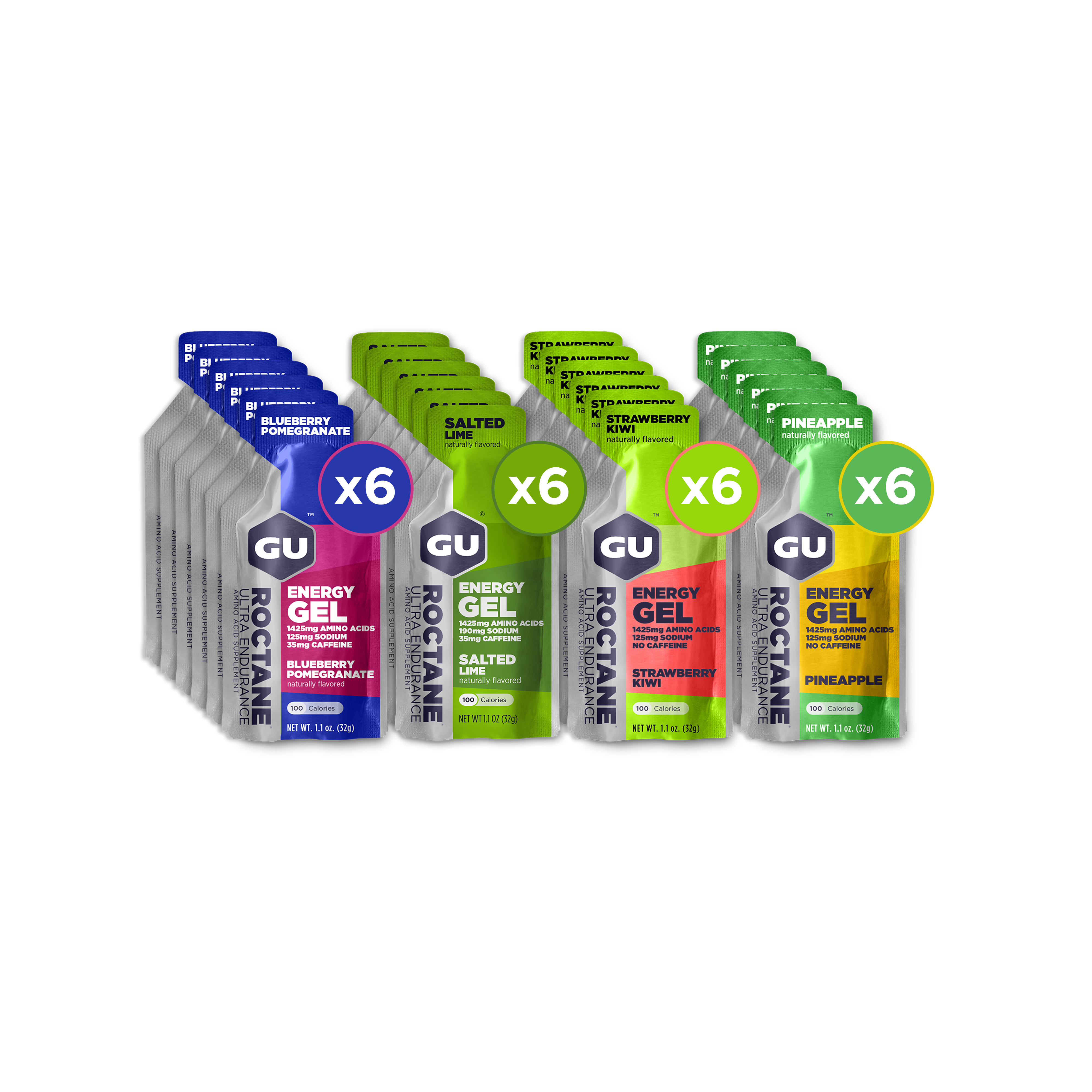 GU Roctane Energy Gel Cherry Lime gel box 24 aminoacidi