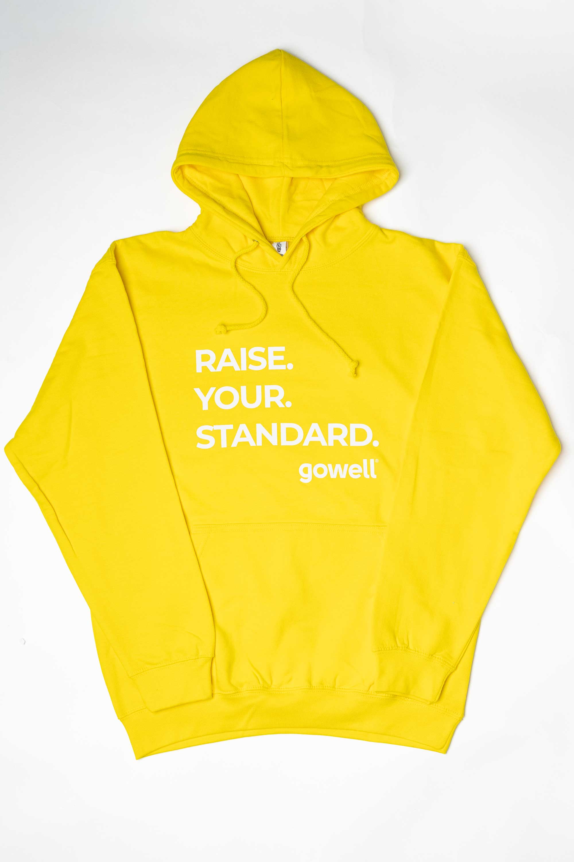 Gowell Hoodies felpa con cappuccio gialla cotone unisex Raise Your Standard