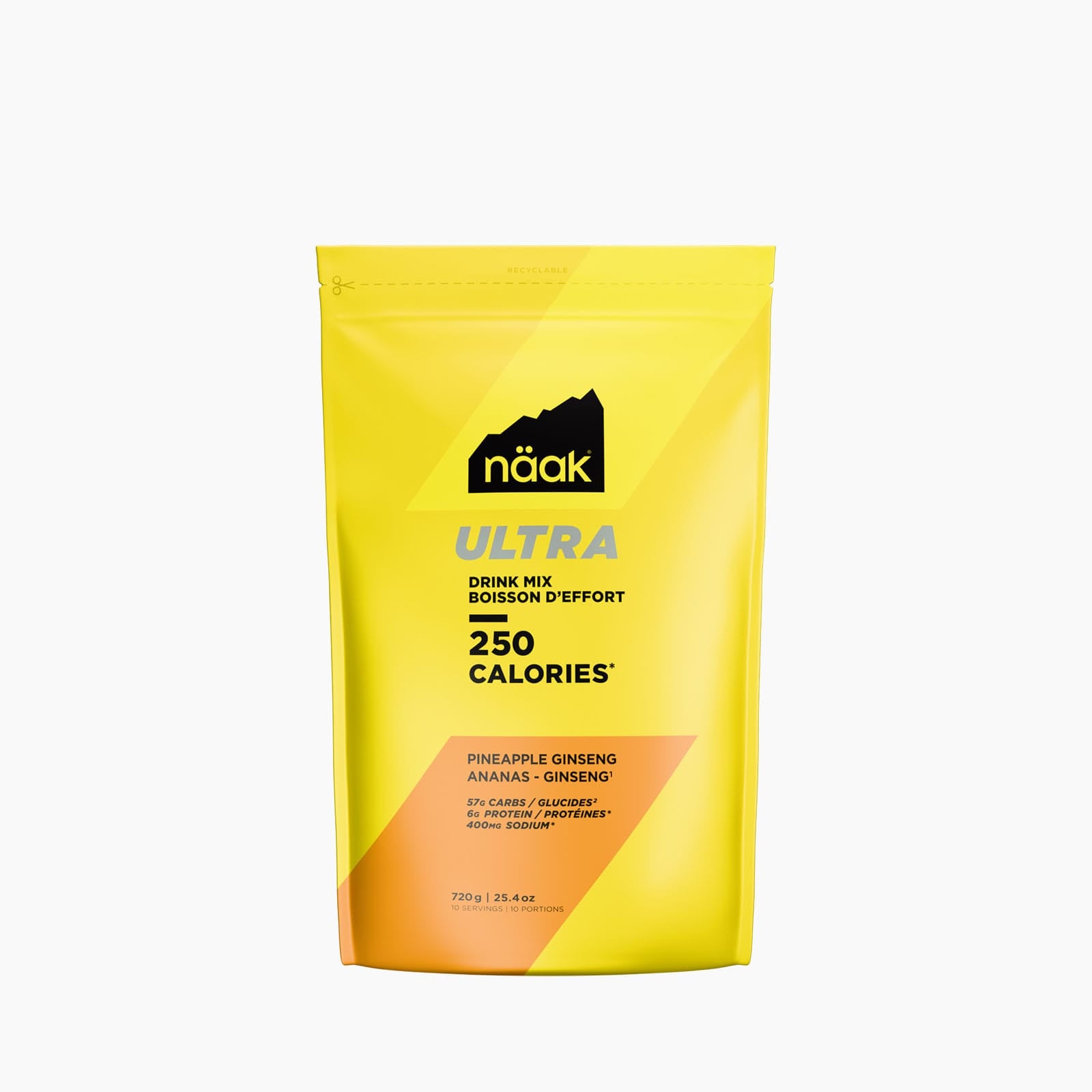 Näak ULTRA Drink Mix 250 Ananas Ginseng Busta 10 Porzioni